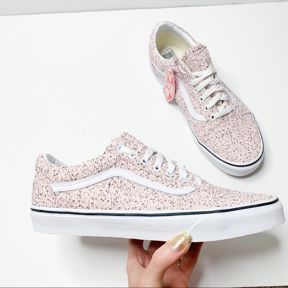 NEW Vans Old Skool Boucle Pink Speckled White Shoe - Picture 2 of 12